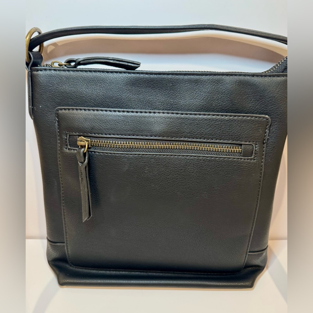 Style & Co Hudsonn North South Crossbody In Black Faux Leather - Picture 2 of 10